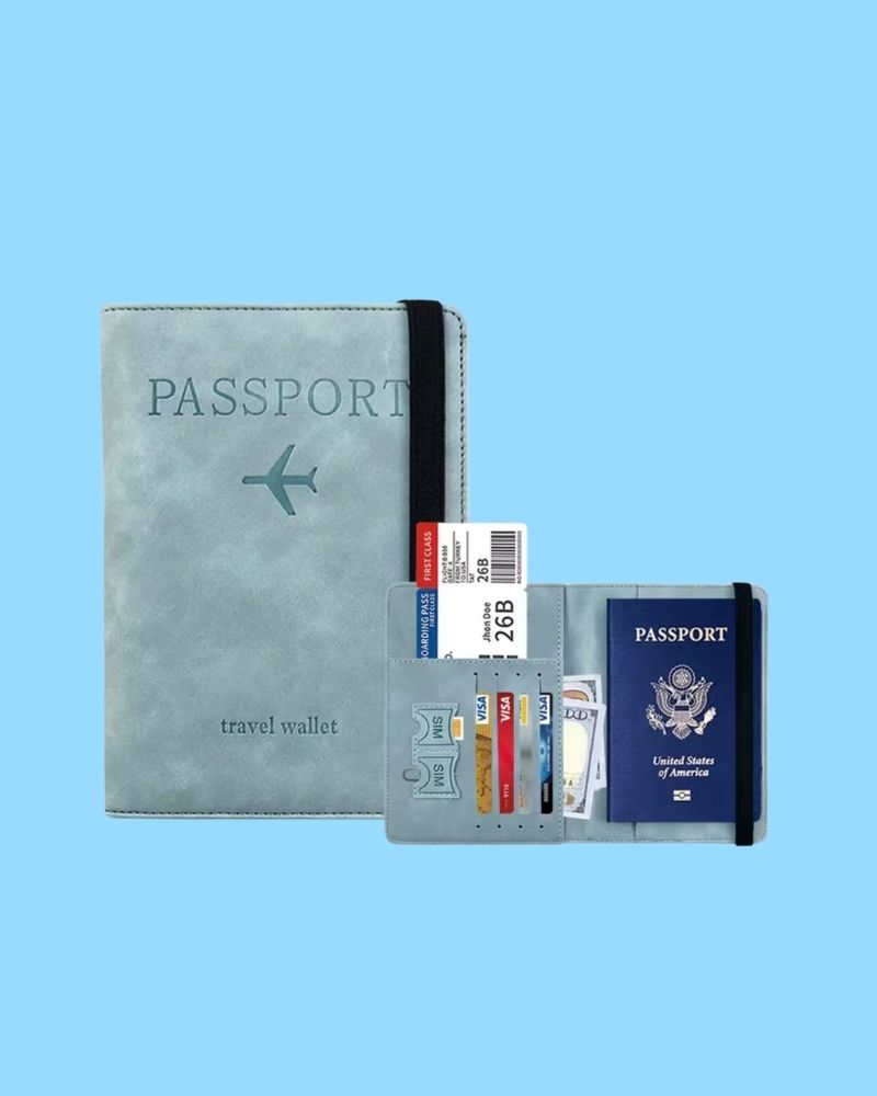 Porta documentos Gamuzado Color Celeste