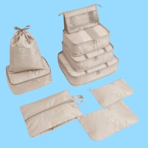 Set Organizadores de Equipaje  9 piezas color Beige