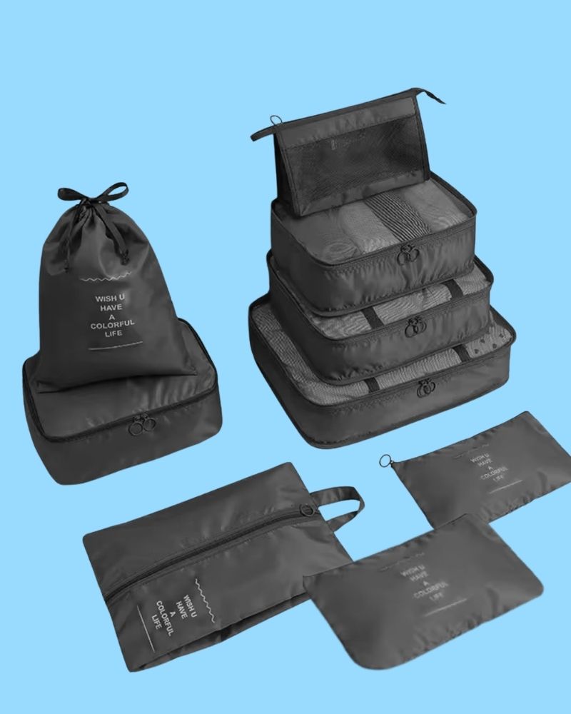 Set Organizadores de Equipaje 9 piezas Negro
